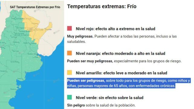 Entre Ríos: varios departamentos están en alerta amarillo por el frío