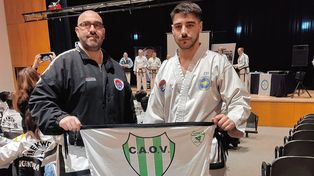 El instructor Paulo Robles Guerrero, a la izquierda, junto a Tomás Baños.&nbsp;