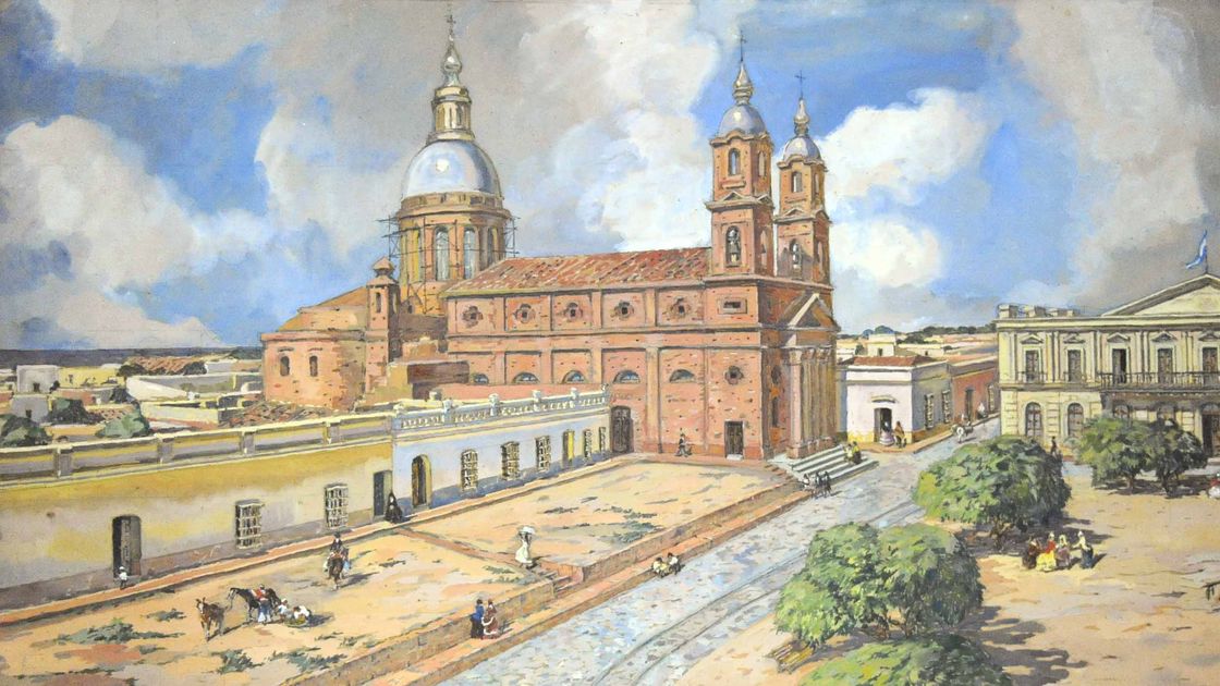 Templo de la Parroquia de la Virgen del Rosario del Pago de los Arroyos en el siglo XIX. 