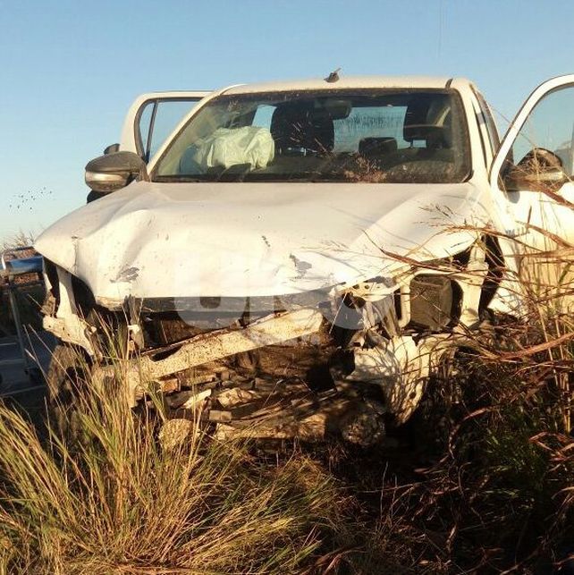 La camioneta Toyota fue dañada