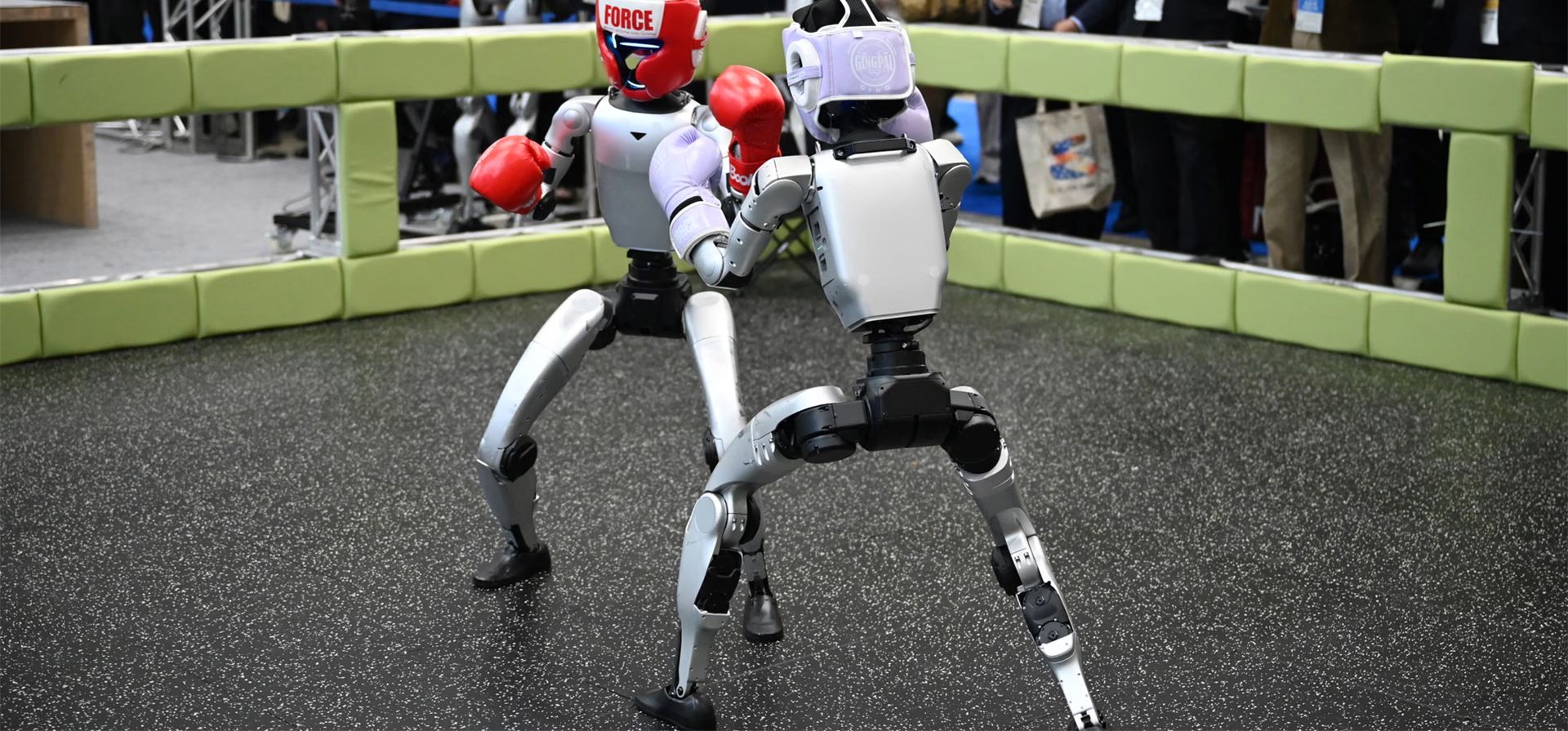 Los robots demuestran su habilidad boxística ante un público en una exhibición en Tokio, Japón. Fotografía: Greg Baker/AFP/Getty Images Los robots demuestran su habilidad boxística ante un público en una exhibición en Tokio, Japón. Fotografía: Greg Baker/AFP/Getty Images