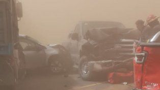 Por la tormenta de viento chocaron 40 vehículos: una víctima fatal