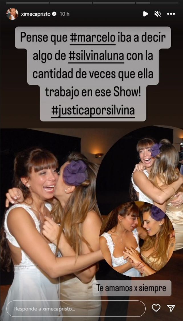 La historia de Ximena Capristo donde cuestionó a Marcelo Tinelli por su silencio sobre Silvina Luna.