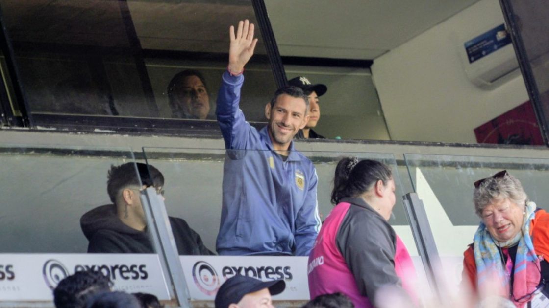 Maxi Rodríguez fue al Coloso durante los Juegos Suramericanos.