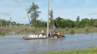 Zona rural de Villa Ocampo bajo agua.