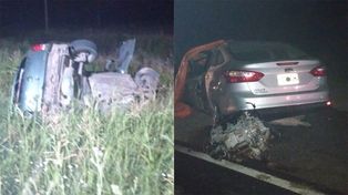 Los vehículos involucrados el choque ocurrido este viernes cerca de Alcorta