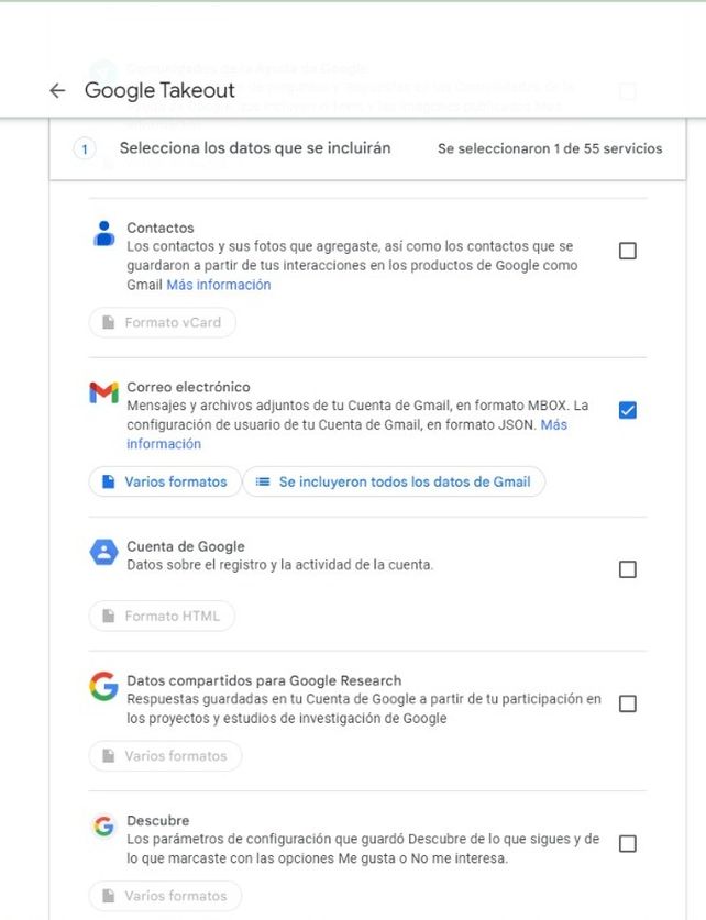 El mejor método para descargar todos los mails de una vez es utilizar Google Takeout.