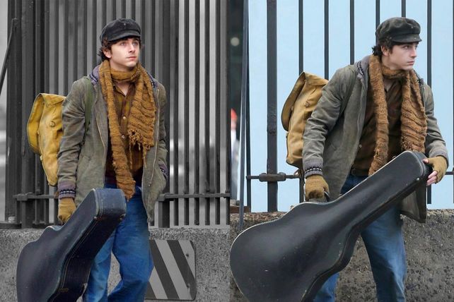 Así se ve Chalamet interpretando al Bob Dylan de los años 60.&nbsp;