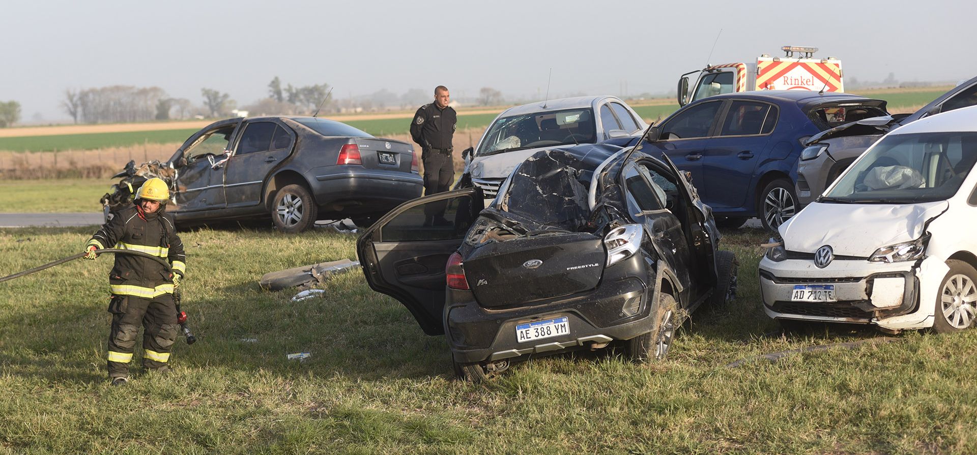 Las imágenes del choque en cadena en la autopista a Córdoba