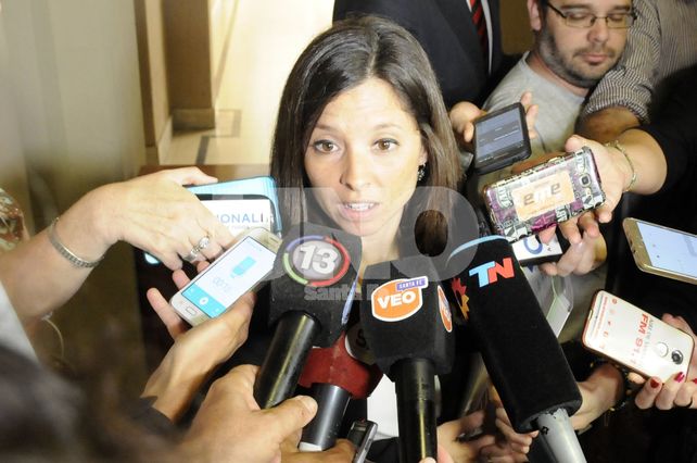 Rueda de prensa. La fiscal Arri&nbsp; luego de culminar la audiencia imputativa en tribunales.&nbsp;