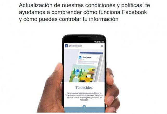 Facebook cambia sus políticas de privacidad desde 2015