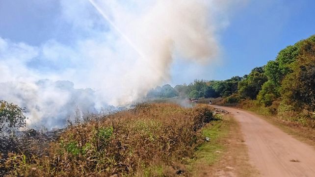 Sauce Montrull: denuncian quema de basura a la vera de un camino