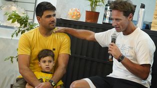 Juntos a la par. Eduardo Schwank fue el anfitrión y recibió al invitado de honor: David Nalbandian.