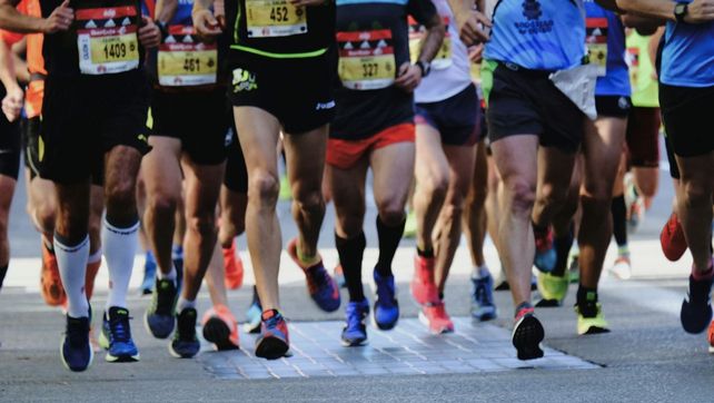 Maratonistas en acción. El deporte