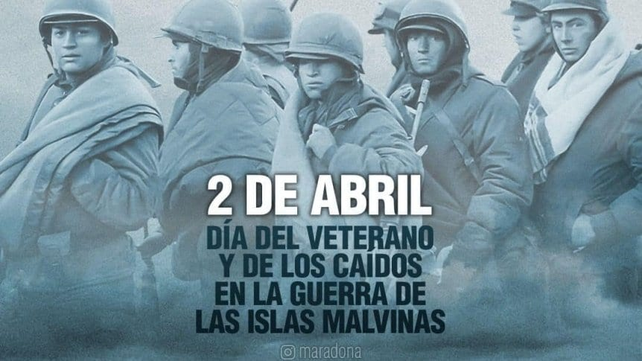 Maradona le dedic&oacute; un sentido mensaje a los soldados de Malvinas en su cuenta de Instagram.