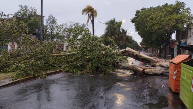 Temporal en la ciudad de Rosario y alrededores