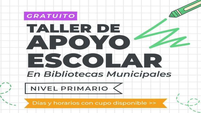 Continúa el taller de apoyo escolar en las Bibliotecas Municipales de Santo Tomé