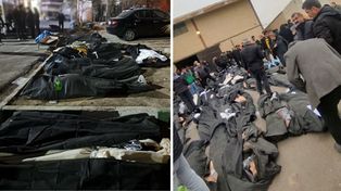 Los cuerpos de las víctimas apilados en el Kahrizak Forensic Medical Centre de Teherán, Irán