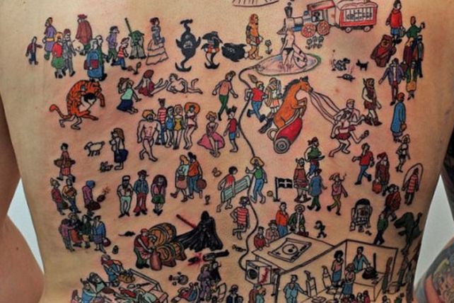 ¿Dónde está wally?, en la espalda