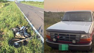 Una camioneta y una moto impactaron de frente. El conductor del rodado menor resultó gravemente herido. Ocurrió en la ruta 127 a la altura de Federal