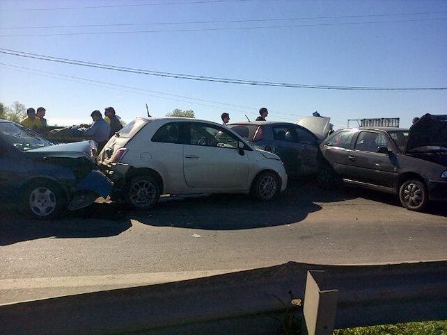 Choque quíntuple a la altura de La Guardia