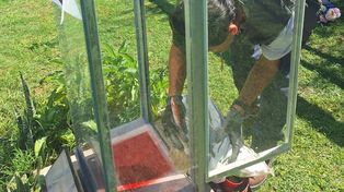 Virgen de Puerto Norte. Trabajos para recuperar la ermita destrozada.