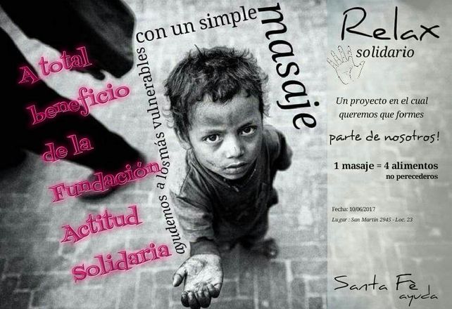 Relax solidario: regalan masajes a cambio de alimentos no perecederos