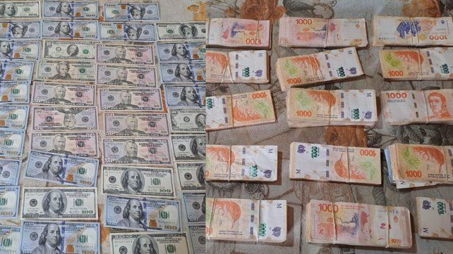 La Policía allanó la casa de un joven en Paraná y encontró una gran suma de dinero no declarado.