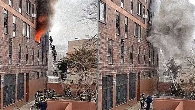 Dantesco incendio de un edificio en Nueva York dejó 19 muertos