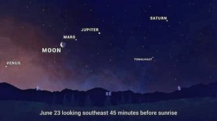 La conjunción de los planetas Mercurio, Venus, Marte, Júpiter y Saturno quedará a simple vista unos 30 minutos antes de la salida del Sol