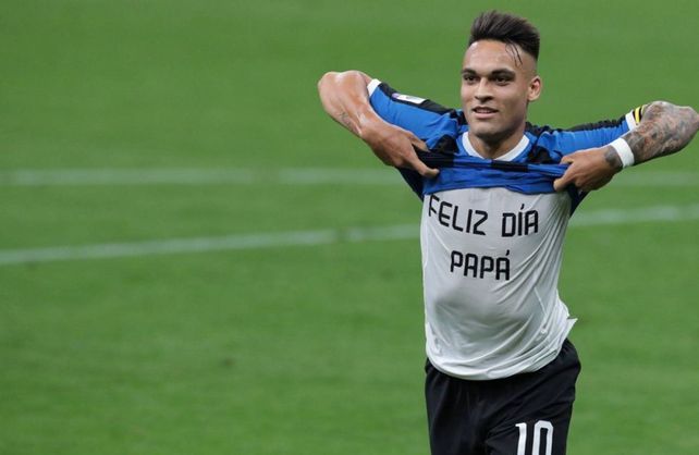 Lautaro Mart&iacute;nez le dedic&oacute; el gol a su pap&aacute; en su d&iacute;a.