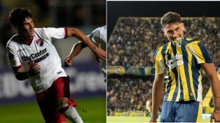 Brian Aguirre, de Newells, y Alejo Veliz, de Central, dos juveniles que pueden torcer la historia del clásico del domingo.
