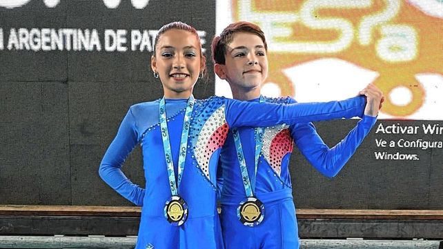 Baltazar San Román y Abril Modesti le dieron a Santa Fe la medalla de oro en el nacional de Patín disputado en San Luis.