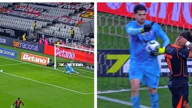 Agustín Rossi atajó un penal sentado.