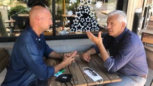 Matías Lestani y Julián Domínguez durante la reunión mantenida el lunes pasado en la localidad de General Rodríguez.