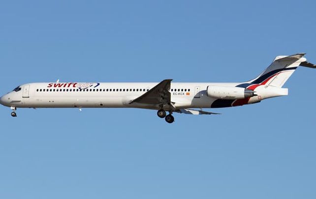 La aeronave siniestrada. El MD-83 de Swiftair