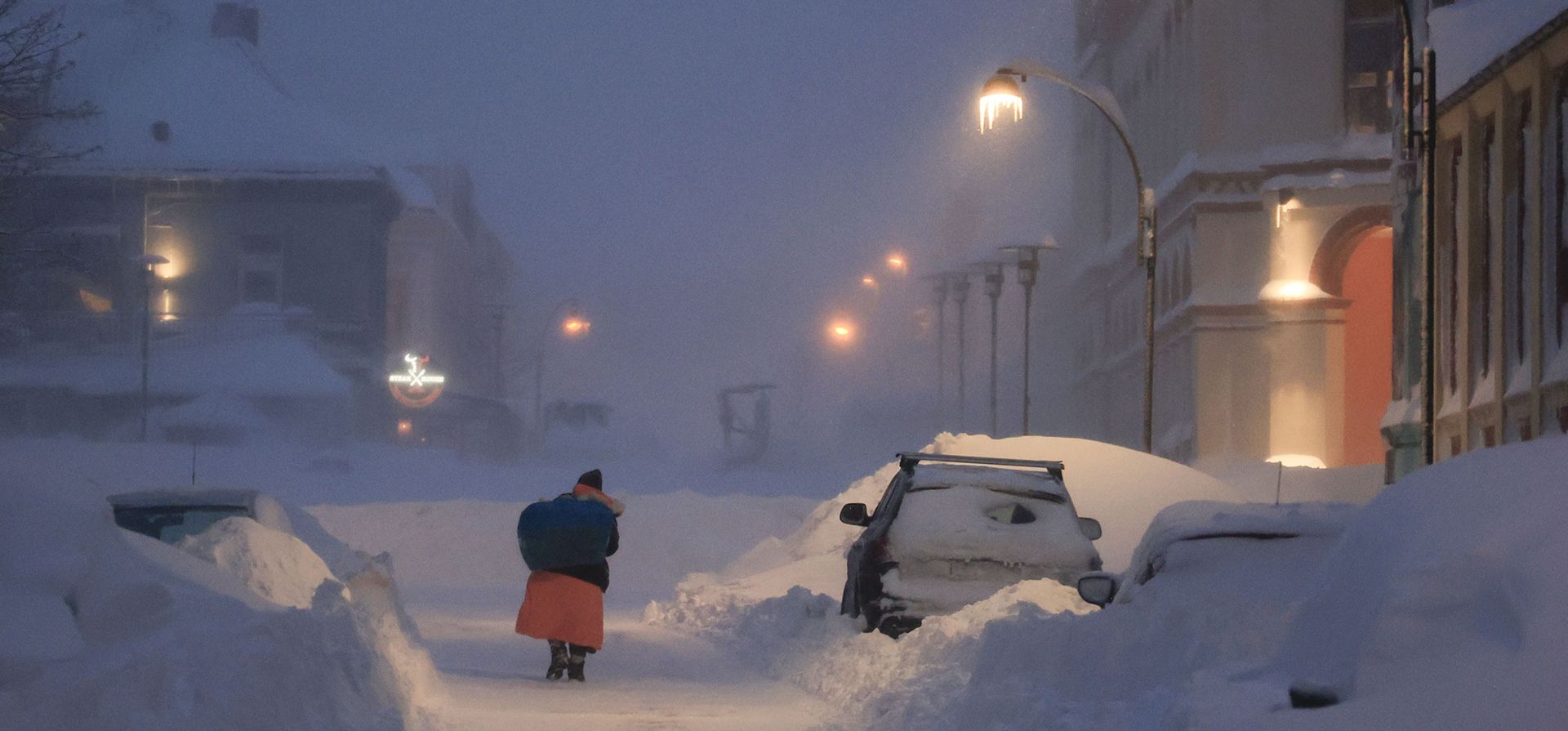 La tormenta en Kristiansand, Noruega, el 3 de enero de 2024. (Tor Erik Schroder/NTB Scanpix via AP) La tormenta en Kristiansand, Noruega, el 3 de enero de 2024. (Tor Erik Schroder/NTB Scanpix via AP)