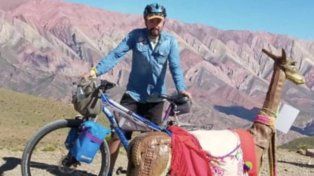 Daniel Canela es de Basavilbaso, recorre el país en bicicleta y ya llegó al norte argentino
