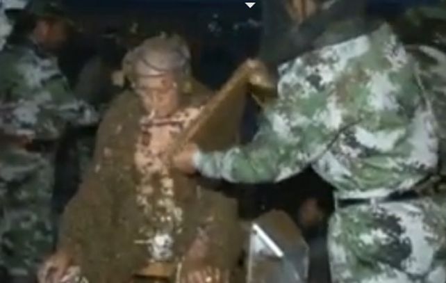 Durante 60 minutos el apicultor soportó sin problemas el desembarco de las abejas sobre su humanidad.
