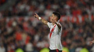 Maxi Meza marcó su primer gol en River.