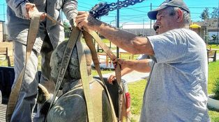 Villa del Rosario: colocaron busto del Papa Francisco en una plaza