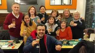 Benjamín Olaizola (adelante) es tricampeón mundial y vive en Rosario.