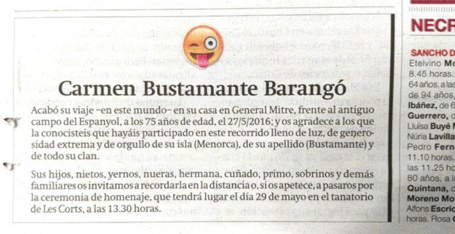 Con un emoticón dejó en claro que ni el día de su muerte quería perder el sentido del humor
