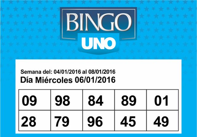Bingo UNO del 7 de enero de 2016