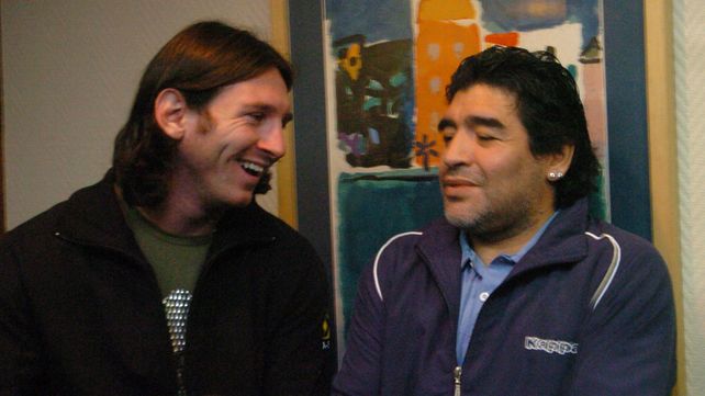 Maradona y Messi. 03 de Agosto de 2009.