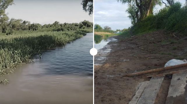 Por la bajante, la Cortada de Sauce Viejo se quedó casi sin agua