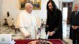 El papa Francisco y la vicepresidenta Victoria Villarruel intercambiaron regalos. 