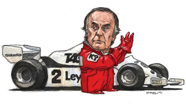 El Reutemann piloto en una ilustración de Gabriel Ippóliti para La Capital publicada en enero de 2009.