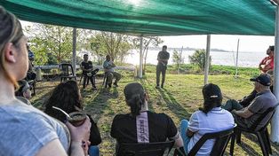 Puerto Sánchez: informaron a vecinos sobre la obra en el arroyo Las Viejas