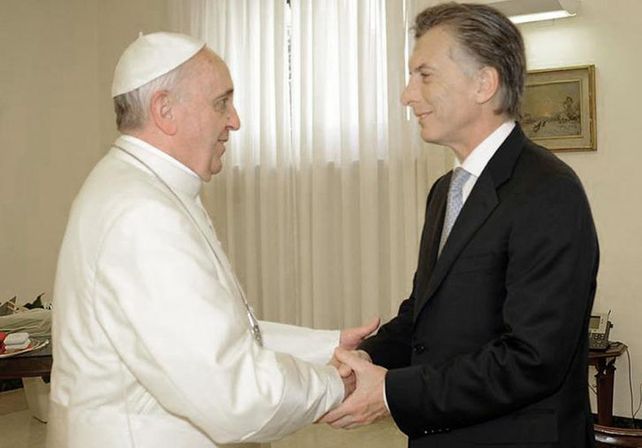 El papa Francisco y Mauricio Macri.  Foto: Télam